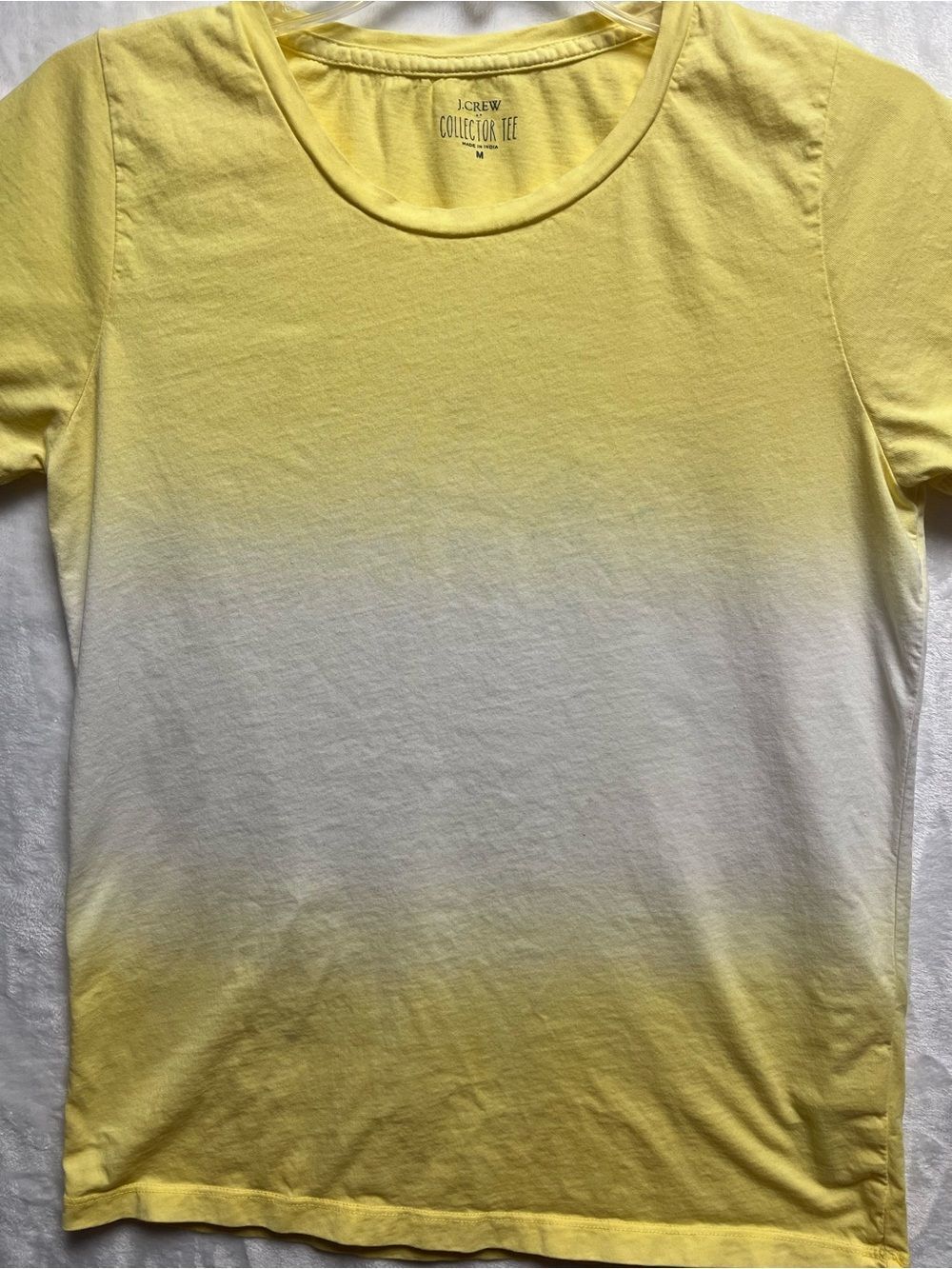 J.Crew Collector Tee Womens M Yellow Ombre Dip Dye Crew Neck T-Shirt - Picture 2 of 5